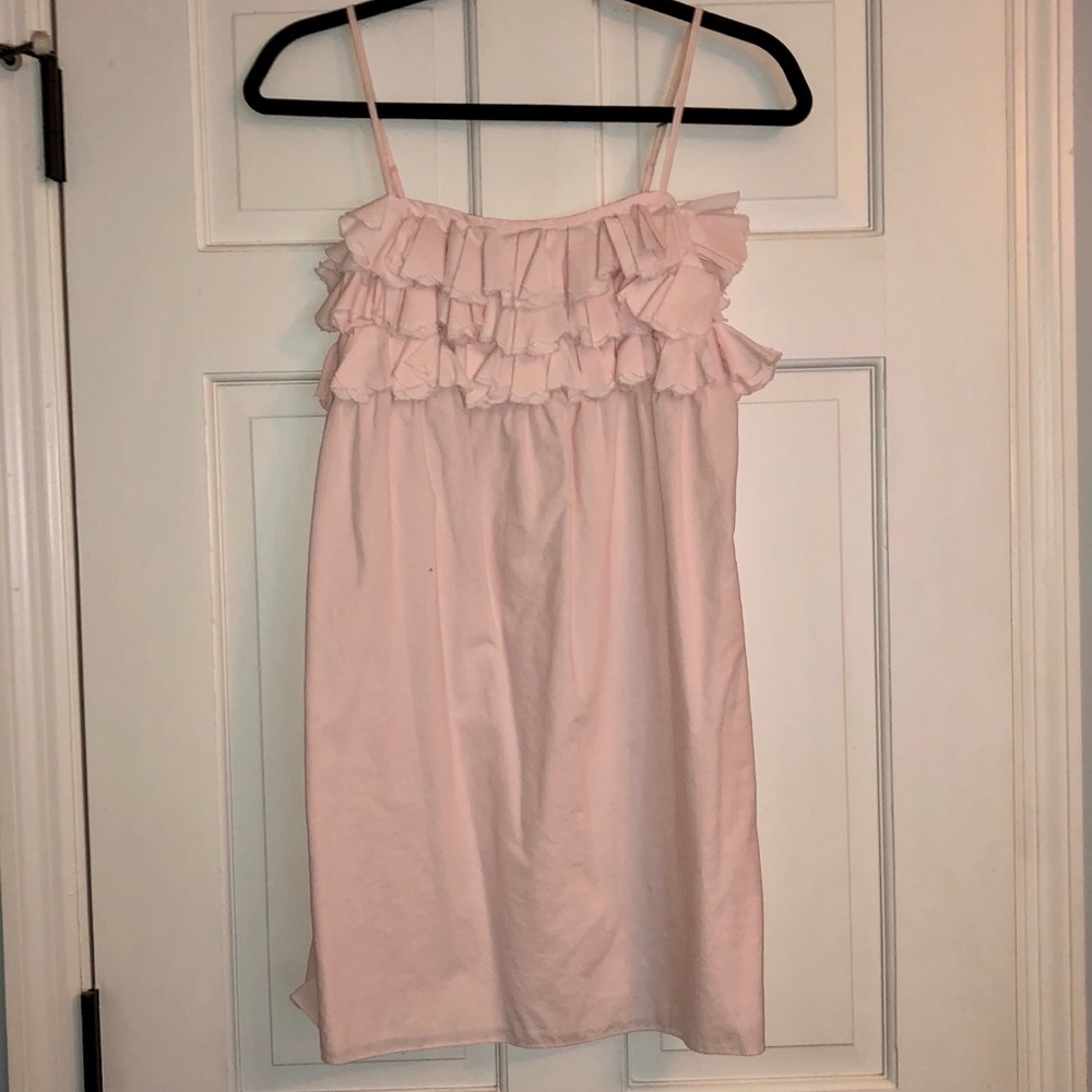 J. Crew summer pink floral appliqué dress XS